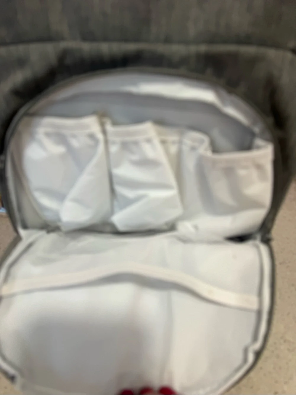 Grey Fabric Baby Diaper Bag Backpack Tote